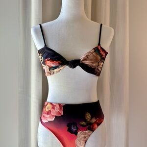 Brand New Agua Bendita Reversible High Waisted Swimsuit Set